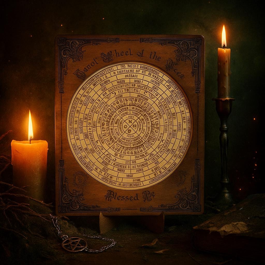 Tarot Wheel of the Year Calendar – Wiccan Zodiac Wall Art, Pagan Sabbat Wheel Gift