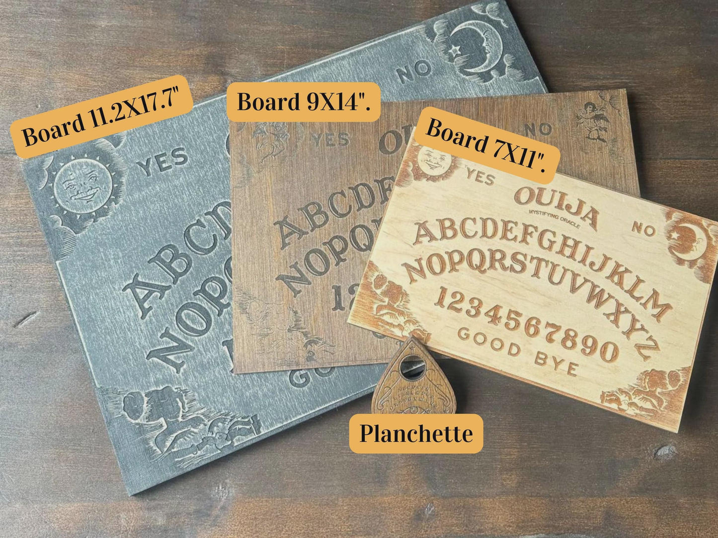Gothic Ouija Board with Planchette: Victorian Fortune Telling Game