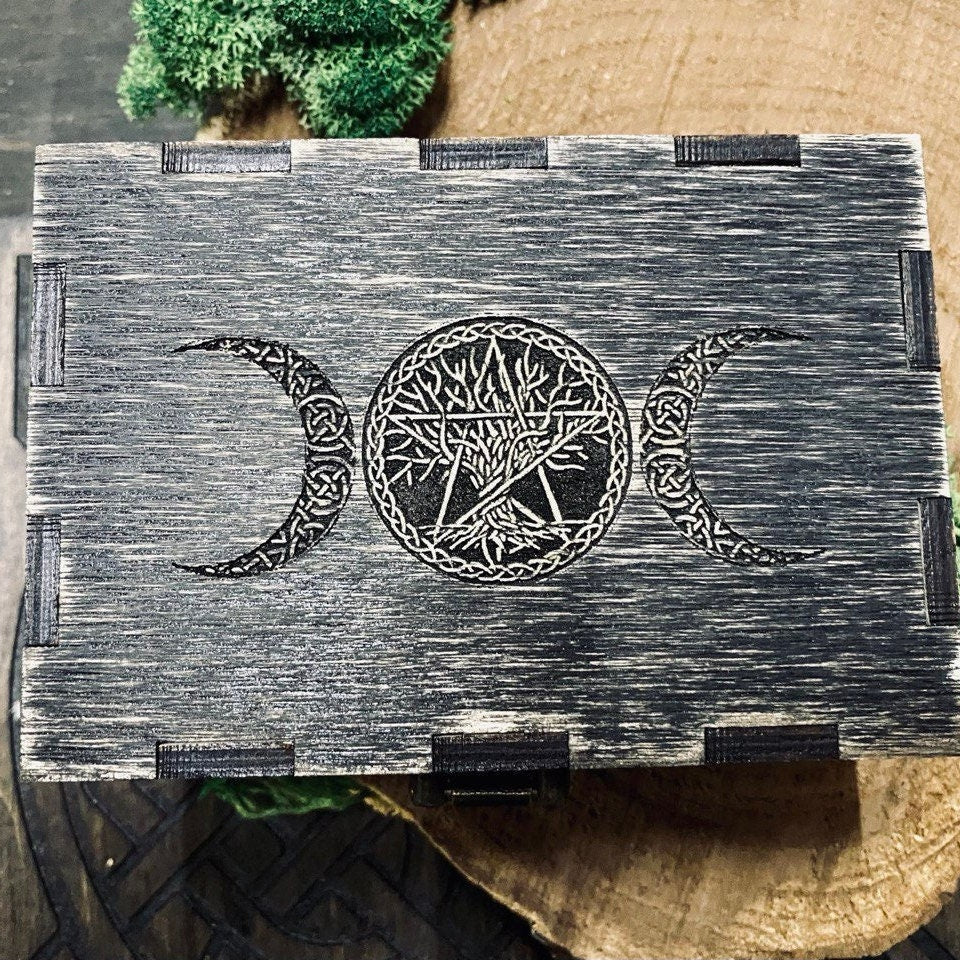 Wooden Runes Oracle Box, Personalized Divination Set