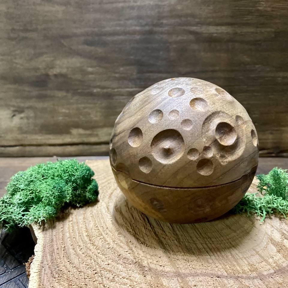 Crescent Moon Tea Light Holder, Walnut or Maple Wood Witch Altar Decor