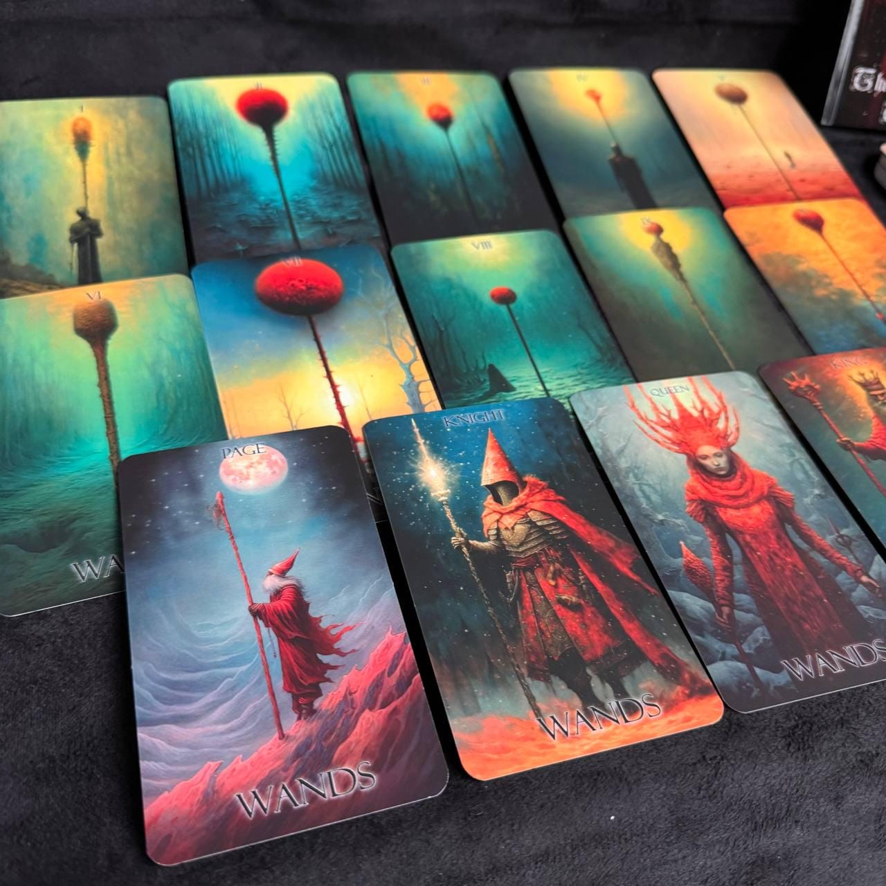 Gothic Christmas Tarot Deck with Wooden Box, 78 Card Set