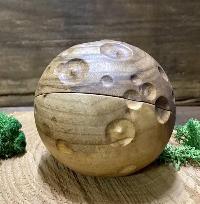 Crescent Moon Tea Light Holder, Walnut or Maple Wood Witch Altar Decor