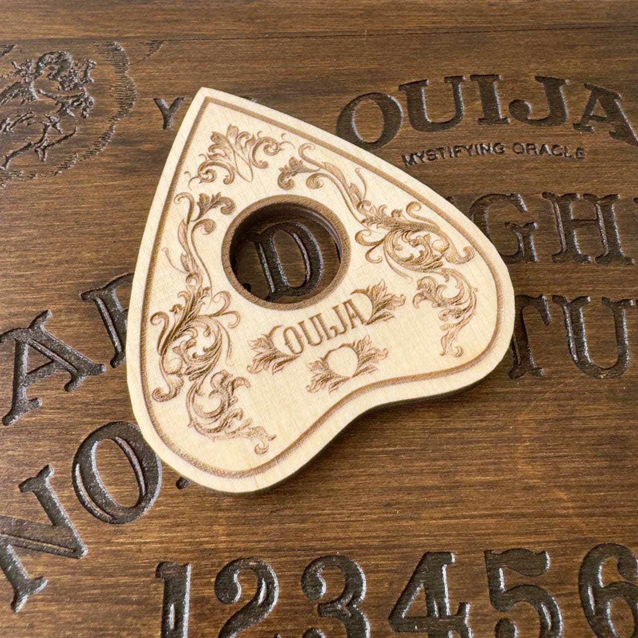 Engraved Wooden Planchette for Spirit Board - Witchcraft Gift