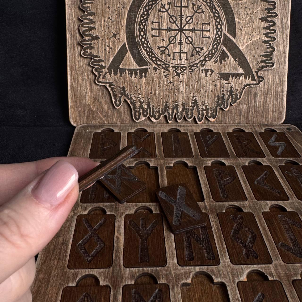 Mini Viking Rune Set with Box Pocket Divination Runes Norse Symbols
