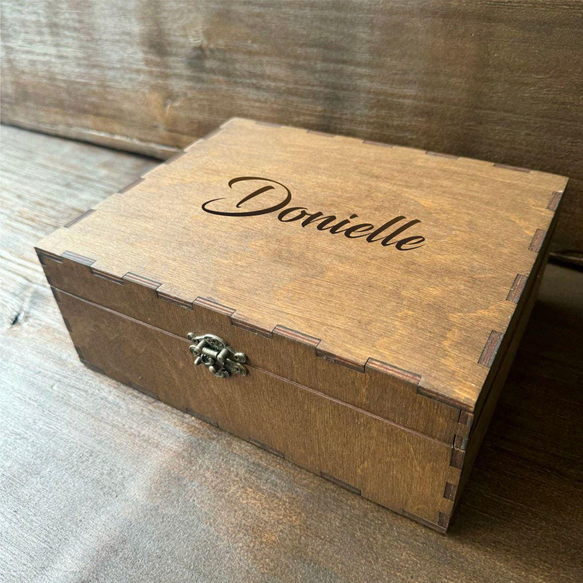 Engraved Wooden Mystery Box: Witch Gift, Crystal Storage