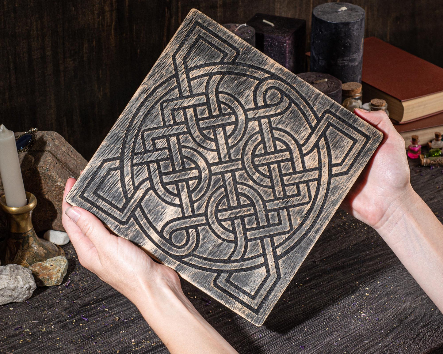 Futhark Runes Set: Norse Divination Tools with Wooden Box