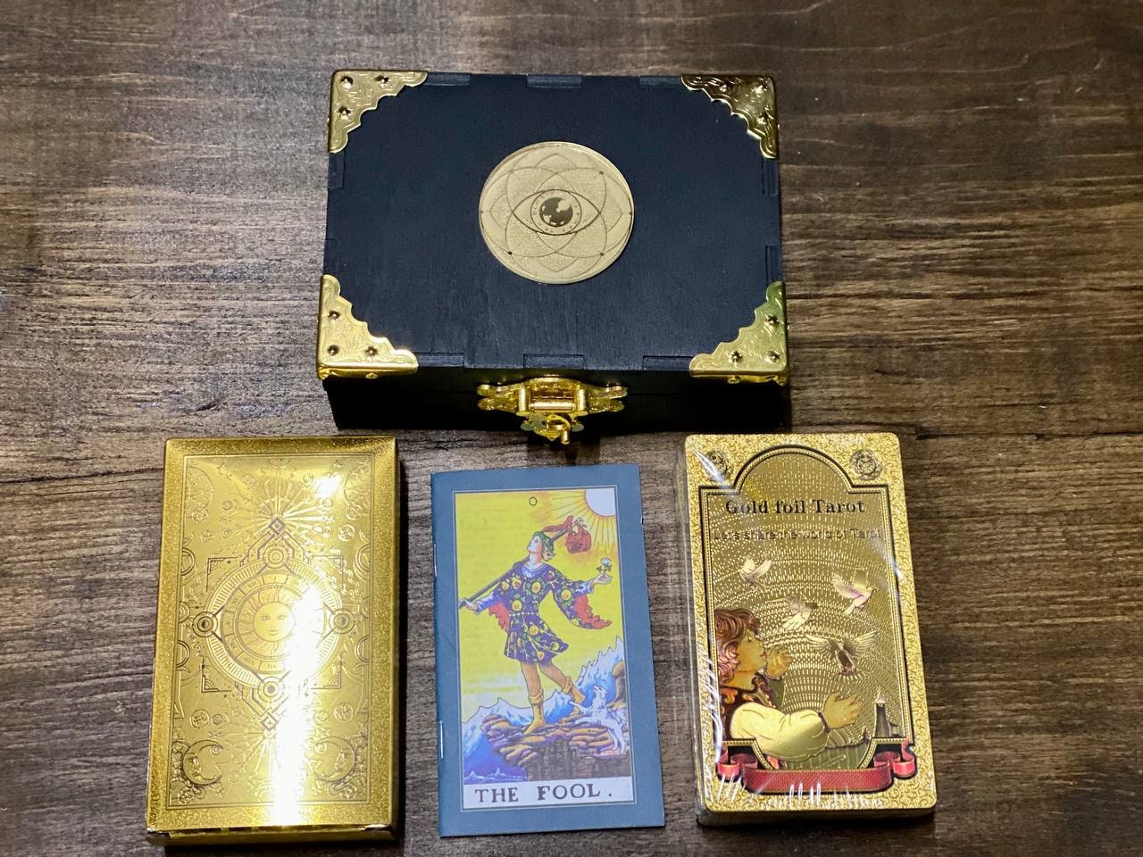 Gold Foil Rider Waite Smith Tarot Deck with Personalized Box