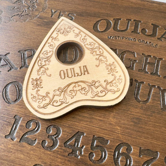 Wooden Ouija Planchette, Engraved Spirit Board Pointer, Witchcraft Divination Tool