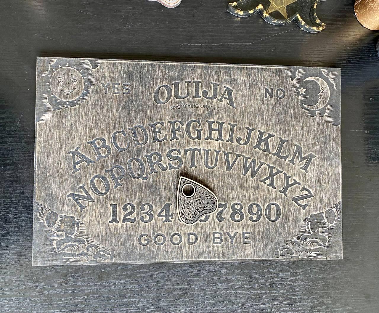 Wooden Ouija Board - Spirit Talking Board With Planchette Included | Mystic Divination Game