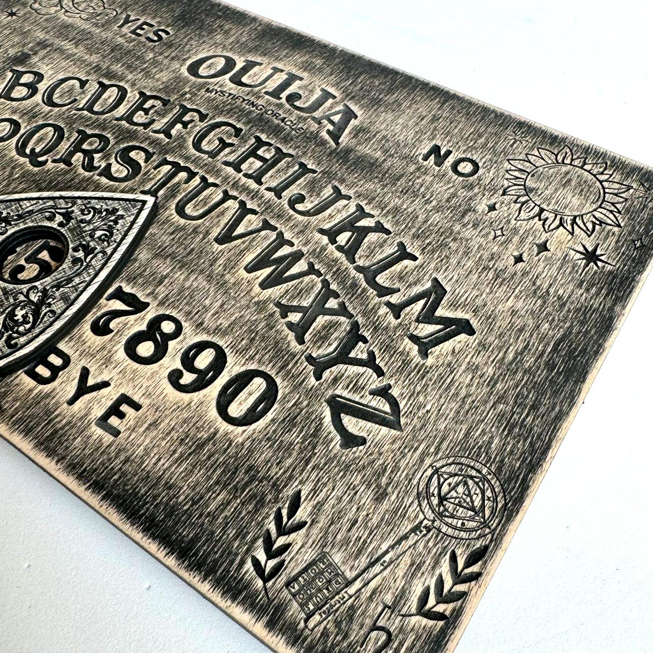 Wooden Ouija Board with Planchette: Magic Crystals Spirit Board