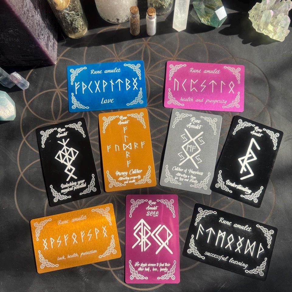 Runic Amulet Card: Celtic Stave for Magical Potential