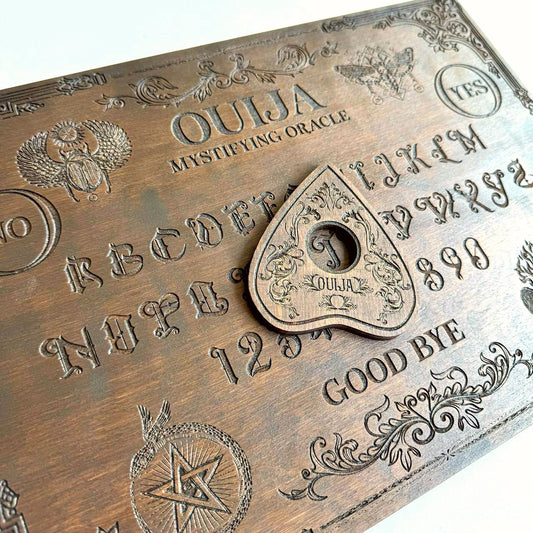 Gothic Ouija Board with Planchette: Victorian Fortune Telling Game