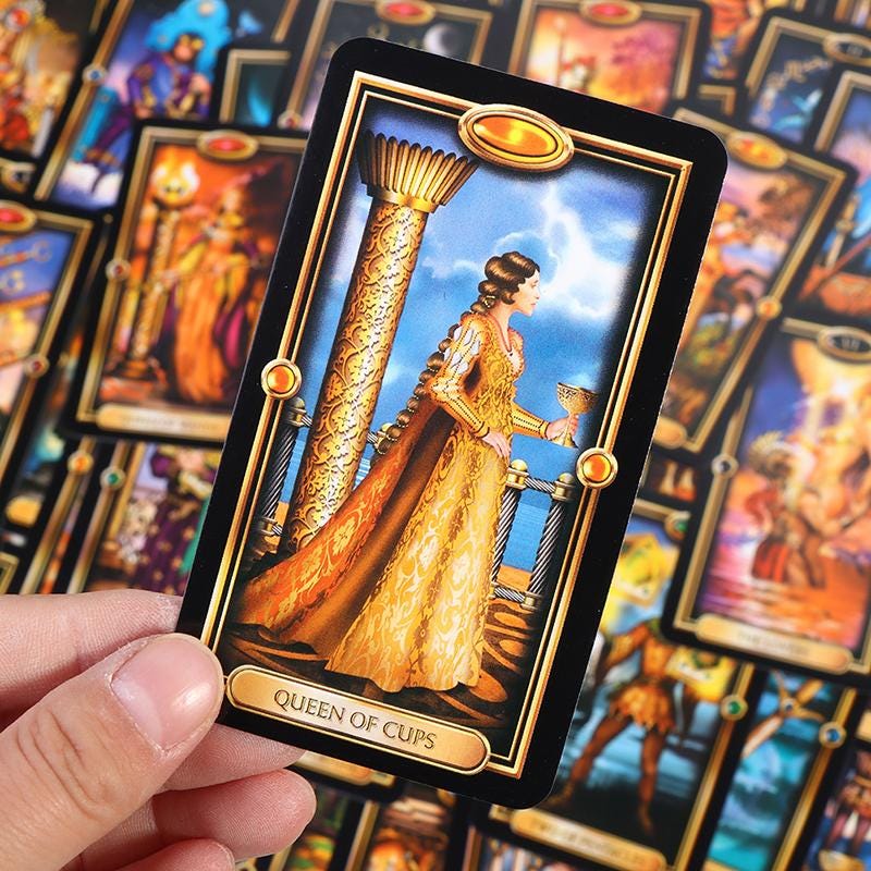 Royal Gilded Tarot Deck with Wooden Box, 78 Card Set