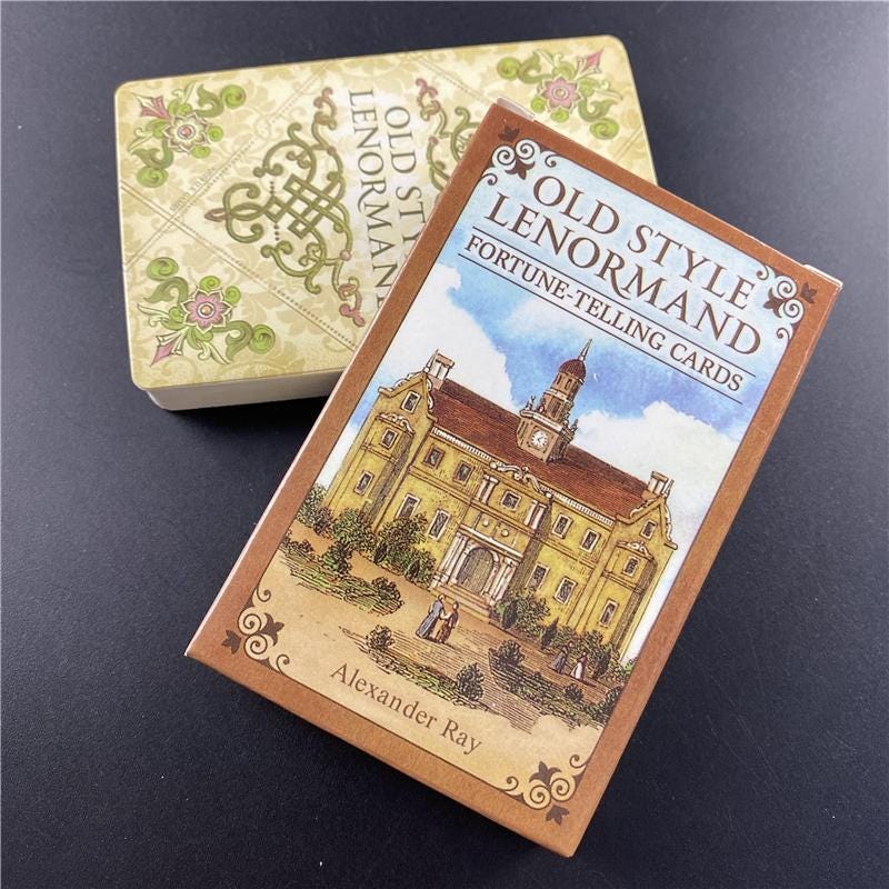 Old Style Lenormand Deck with Personalized Wooden Box