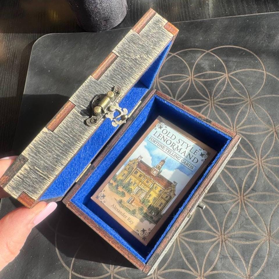 Old Style Lenormand Deck with Personalized Wooden Box