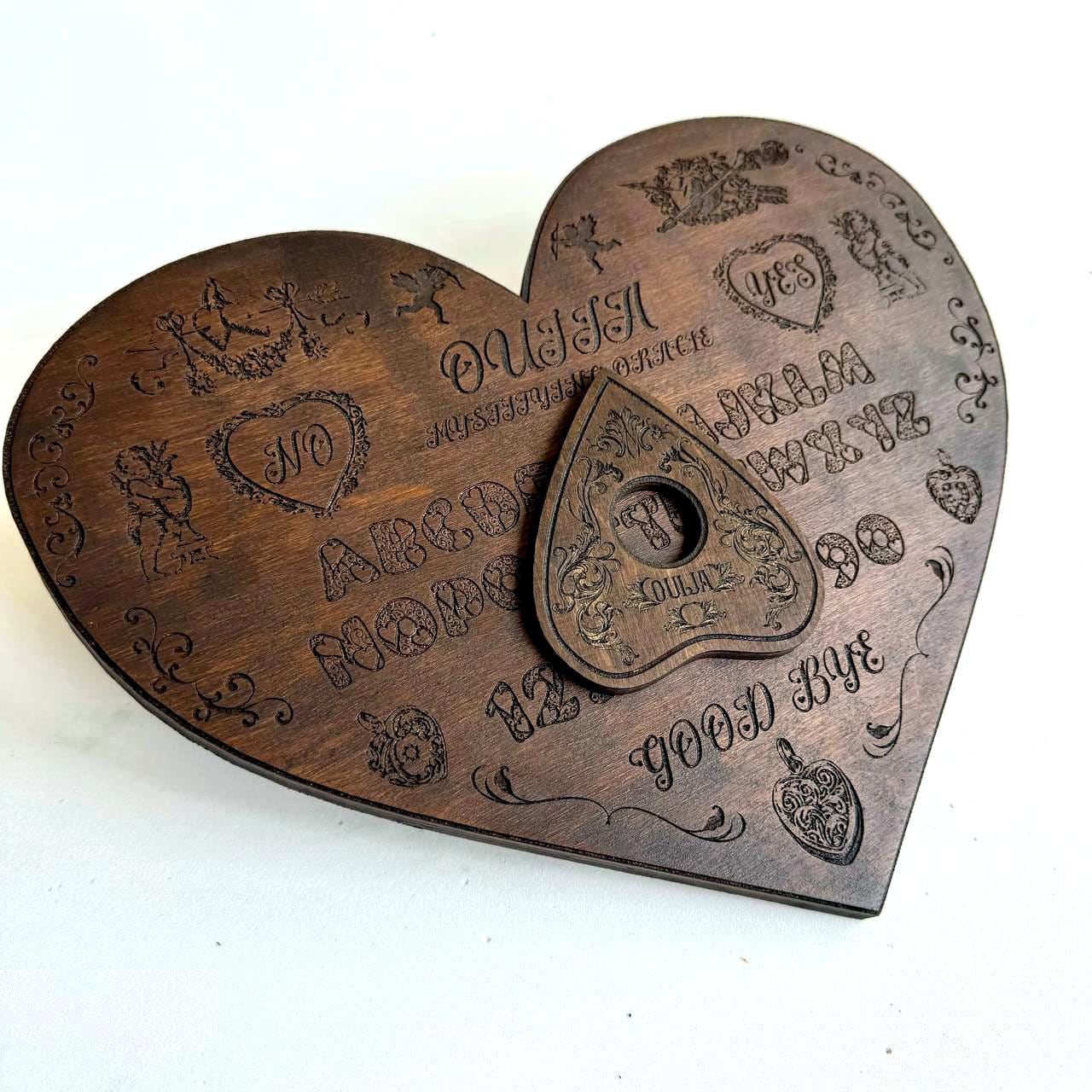 Heart Ouija Board with Planchette: Romantic Witchy Talking Board
