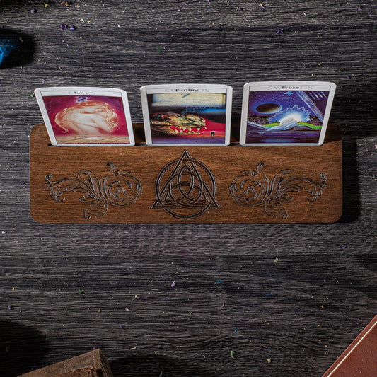 Wooden Tarot Card Holder for Daily Pulls, Personalized Altar Card Stand