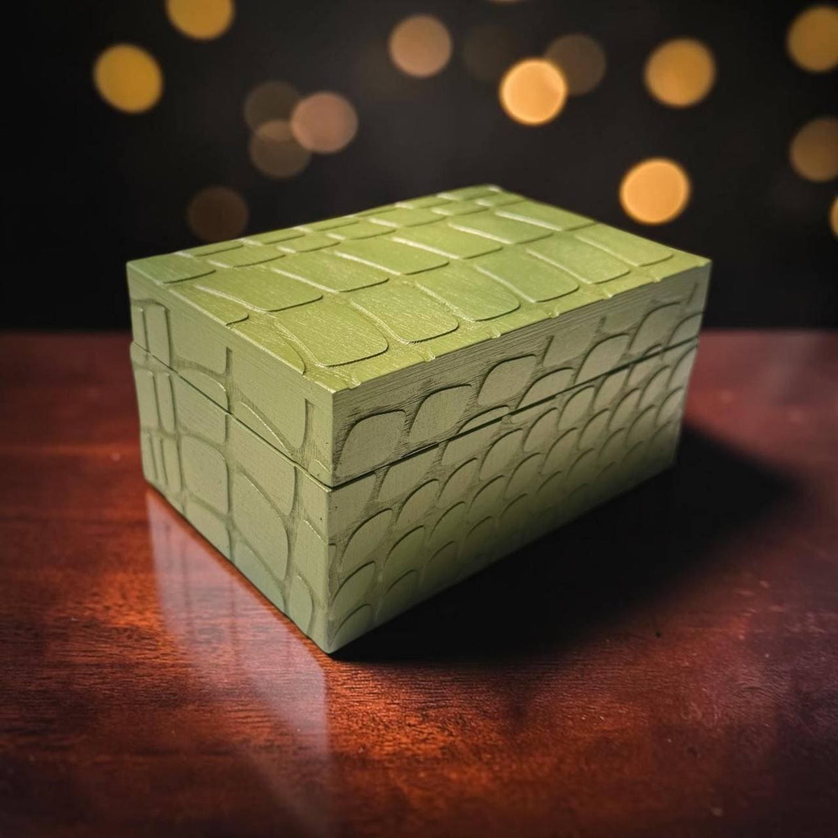 Reptile Texture Tarot Box – Wooden Card & Crystal Storage