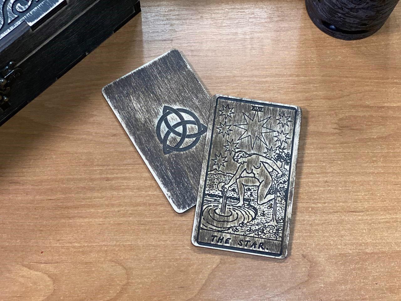 The Star Tarot Card Wooden Rider–Waite–Smith Major Arcana