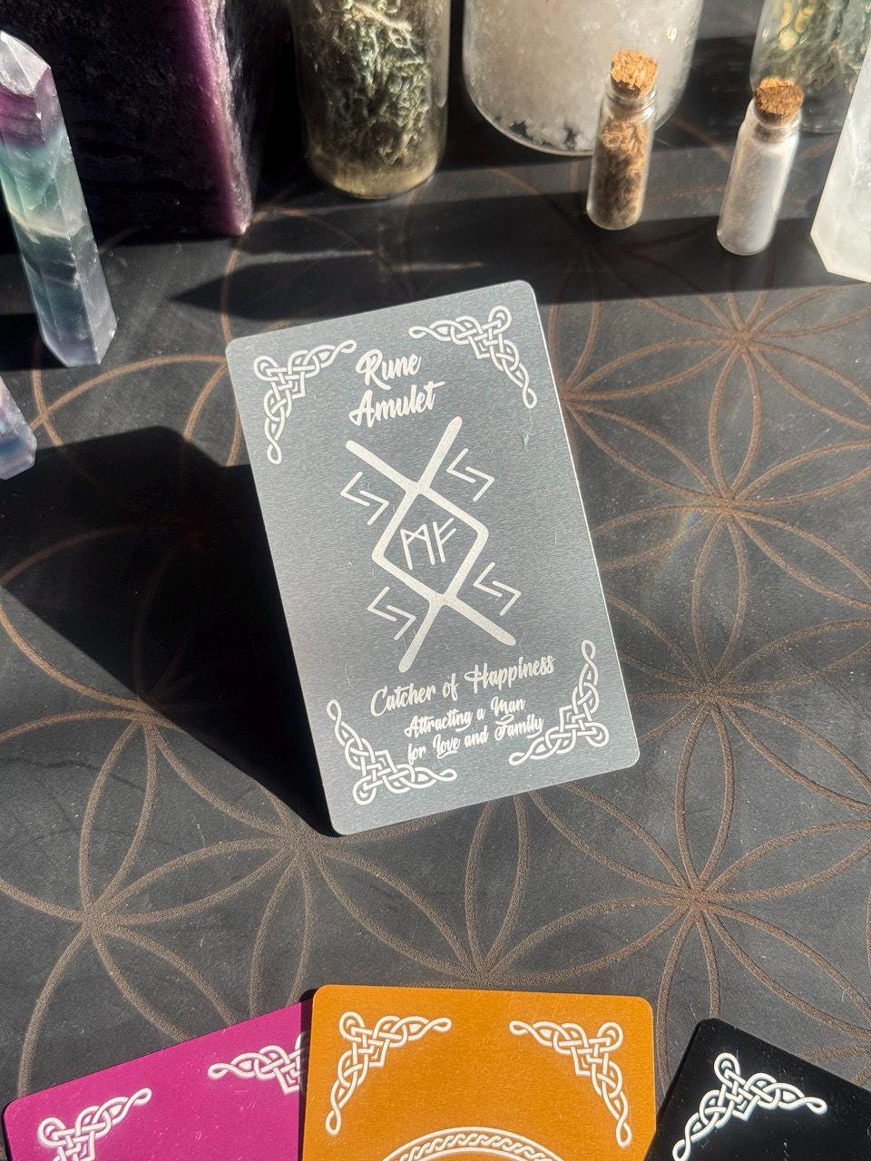 Runic Happiness Amulet Card: Celtic Talisman