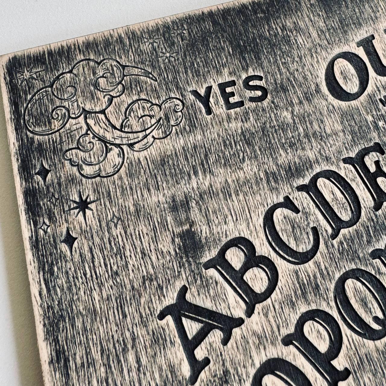 Wooden Ouija Board with Planchette: Magic Crystals Spirit Board