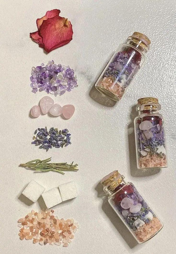 Mini Spell Bottles Set: Witchcraft Apothecary Glass Vials with Cork Lids