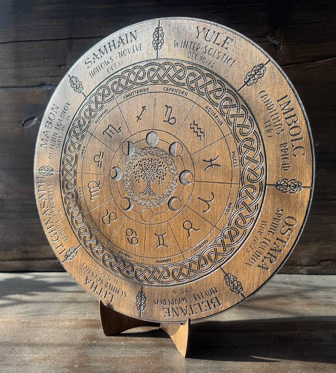 Wiccan Calendar Wheel of Life, Celtic Tree Calendar, Witchcraft Pagan Gift
