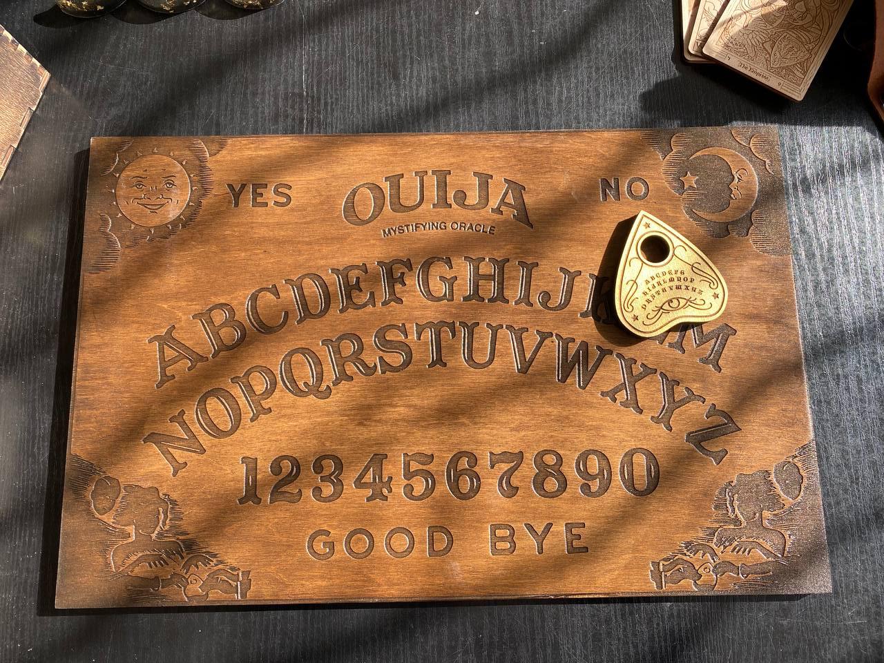 Wooden Ouija Board - Spirit Talking Board With Planchette Included | Mystic Divination Game