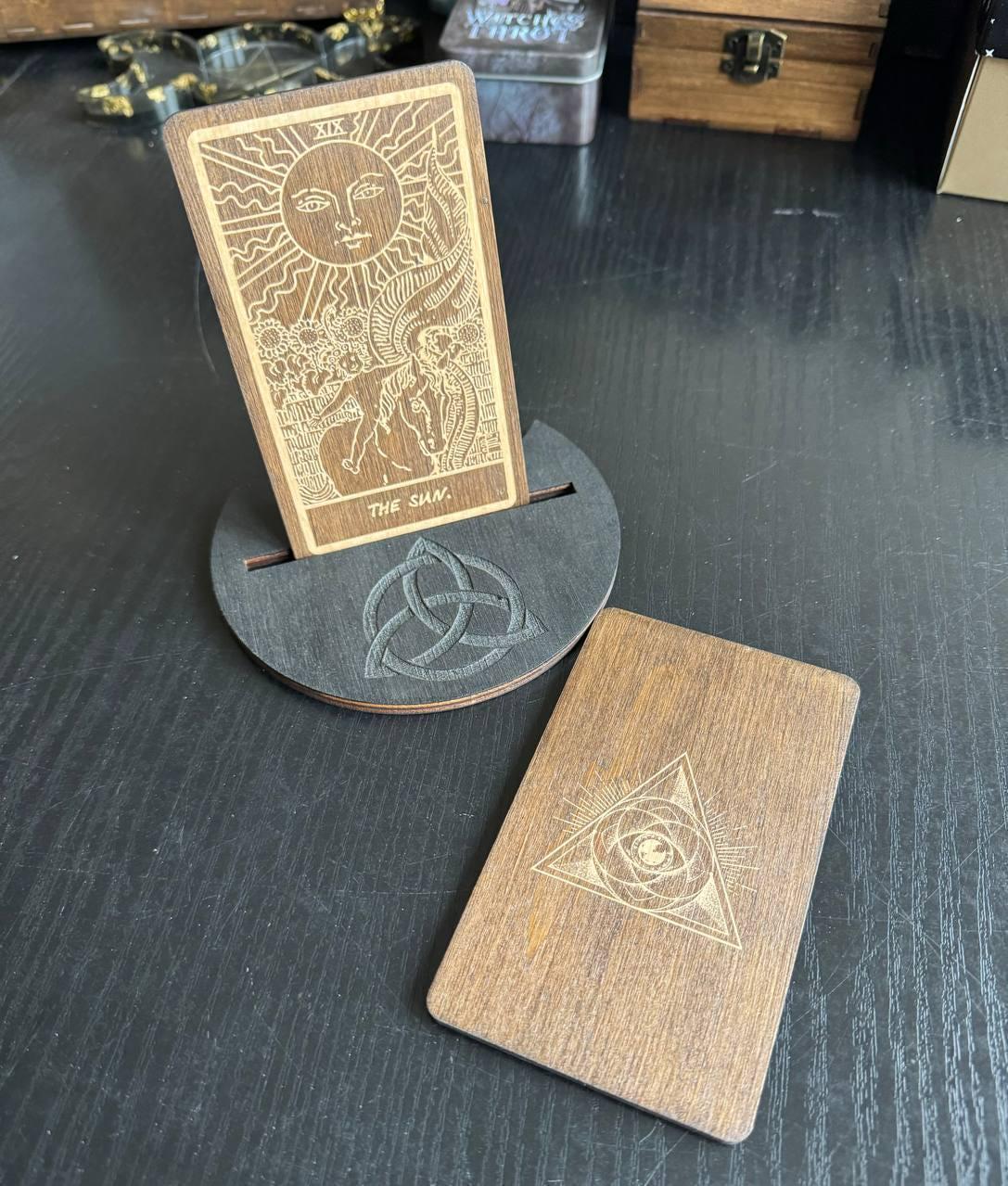 Money Attraction Tarot Card Wooden Rider–Waite–Smith Prosperity Card