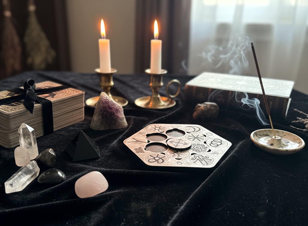 Witch Runes Set with Lid – Wooden Divination Runes with Symbols, Pagan Tool, Witchcraft Gift