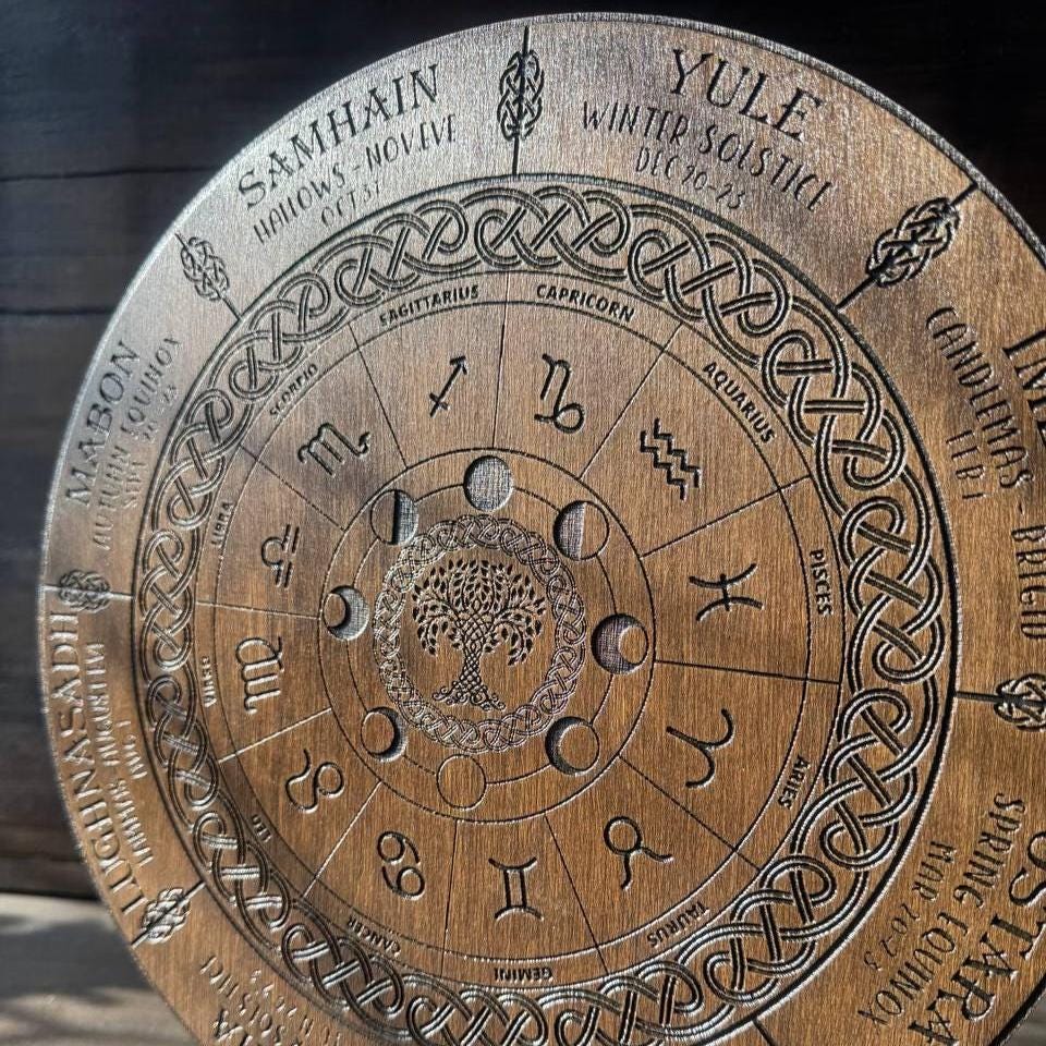 Wiccan Calendar Wheel of Life, Celtic Tree Calendar, Witchcraft Pagan Gift