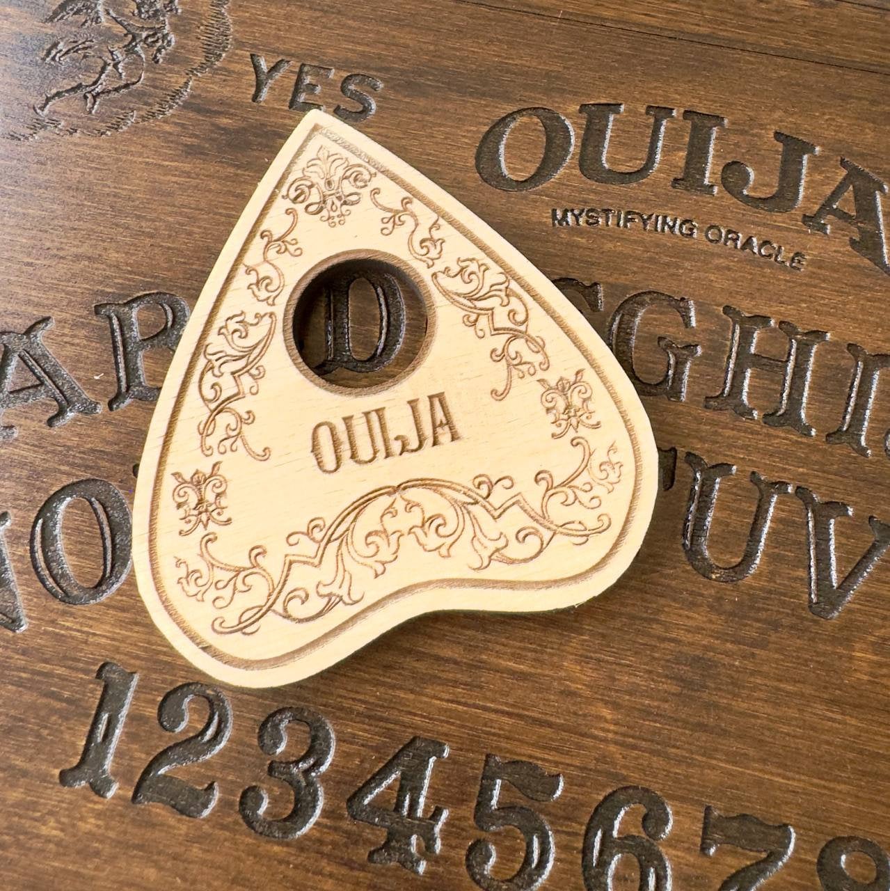 Wooden Ouija Planchette, Engraved Spirit Board Pointer, Witchcraft Divination Tool