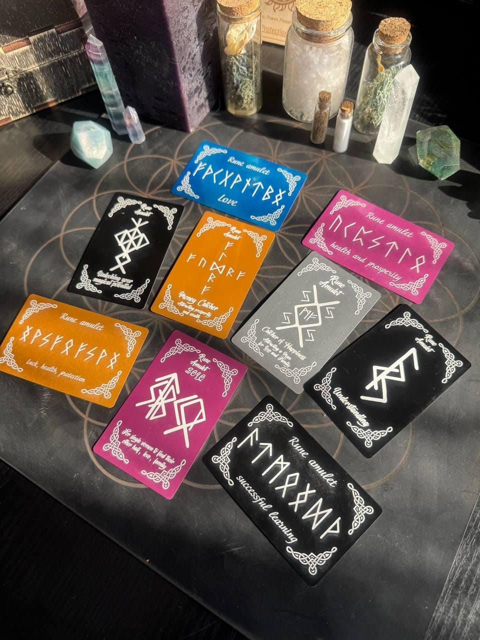 Runic Happiness Amulet Card: Celtic Talisman