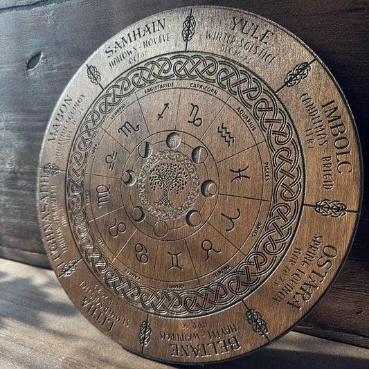 Wiccan Calendar Wheel of Life, Celtic Tree Calendar, Witchcraft Pagan Gift