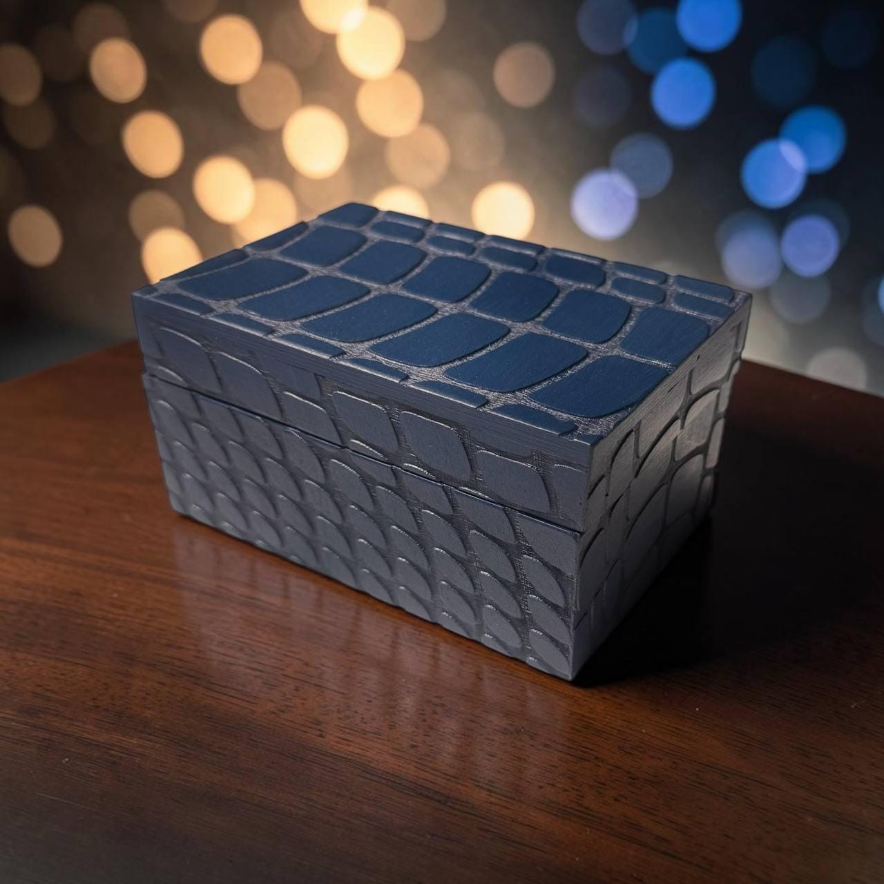 Blue Reptile Tarot Box – Wooden Tarot & Crystal Storage Case