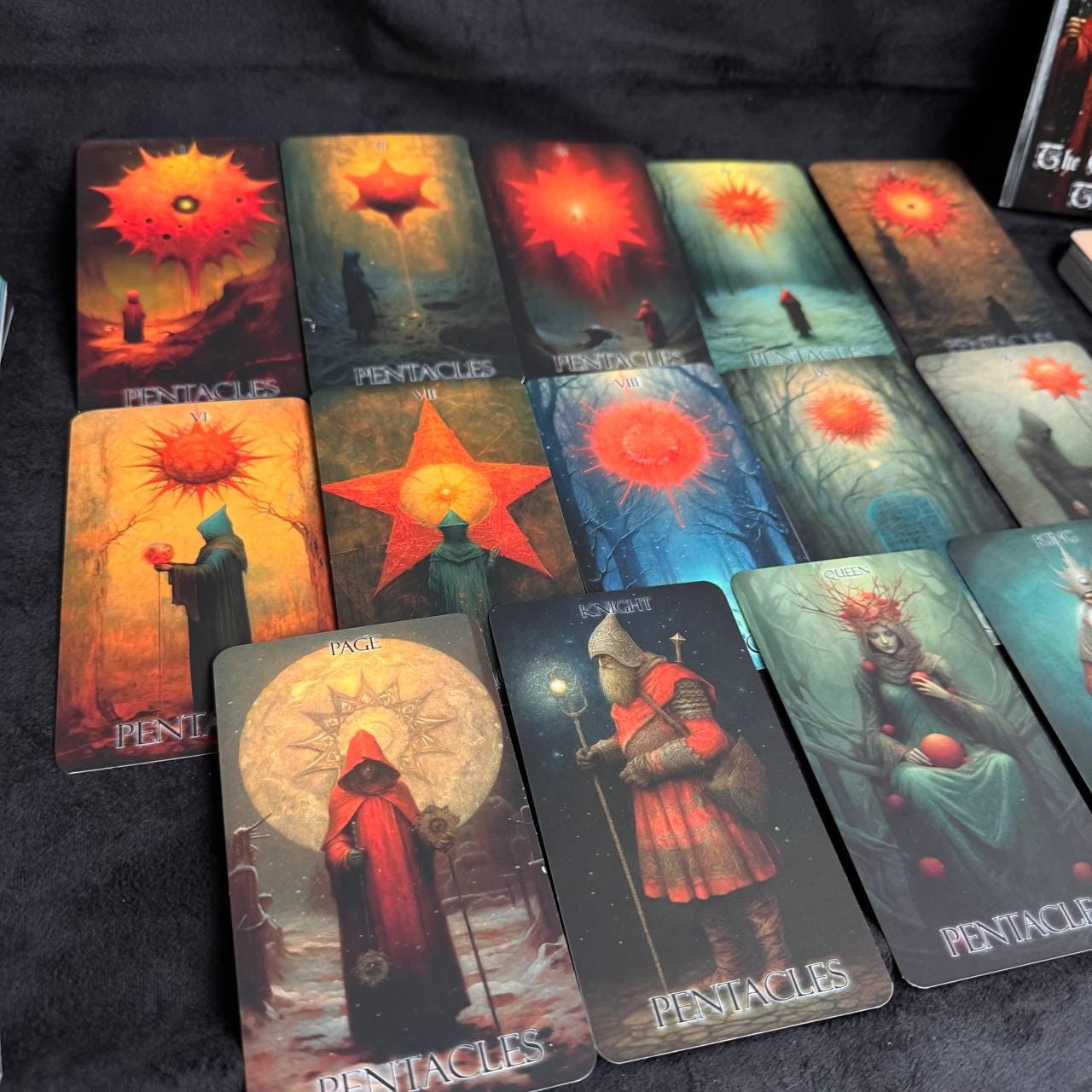 Gothic Christmas Tarot Deck with Wooden Box, 78 Card Set