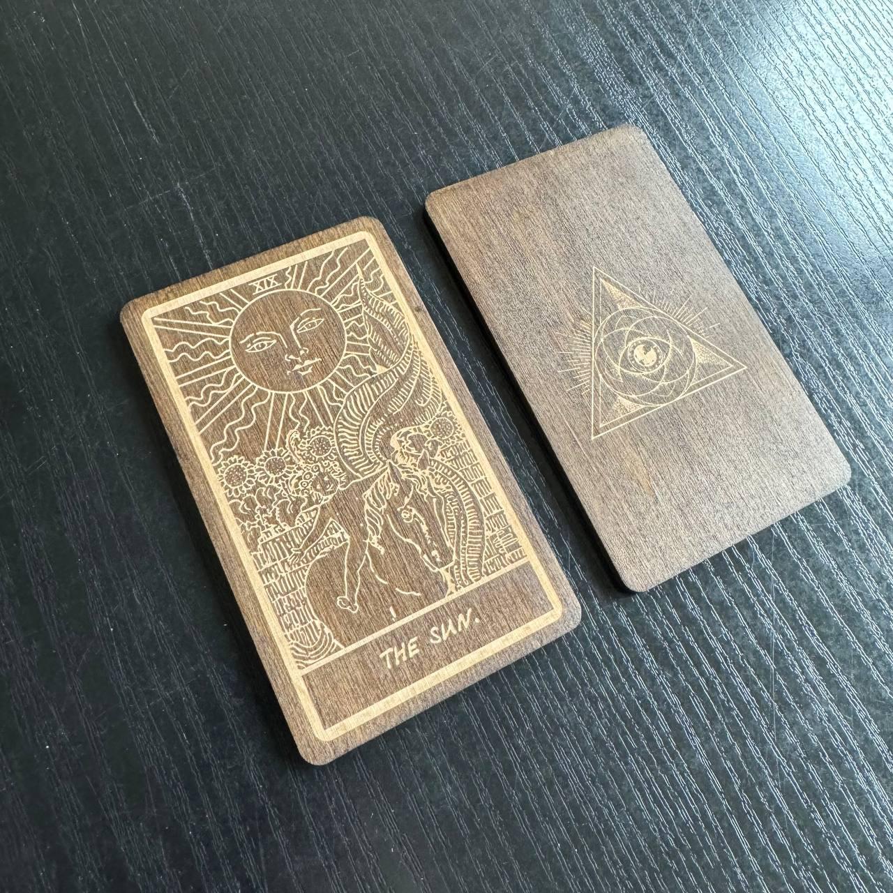 Money Attraction Tarot Card Wooden Rider–Waite–Smith Prosperity Card