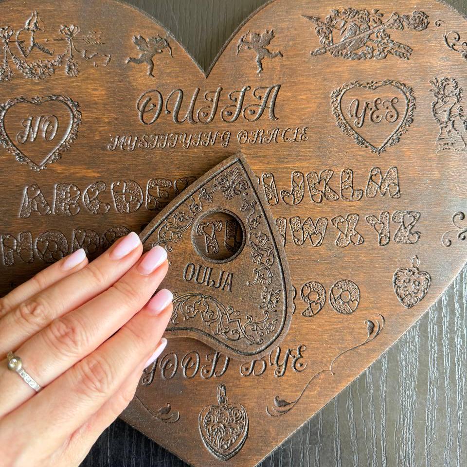 Heart Ouija Board with Planchette: Romantic Witchy Talking Board