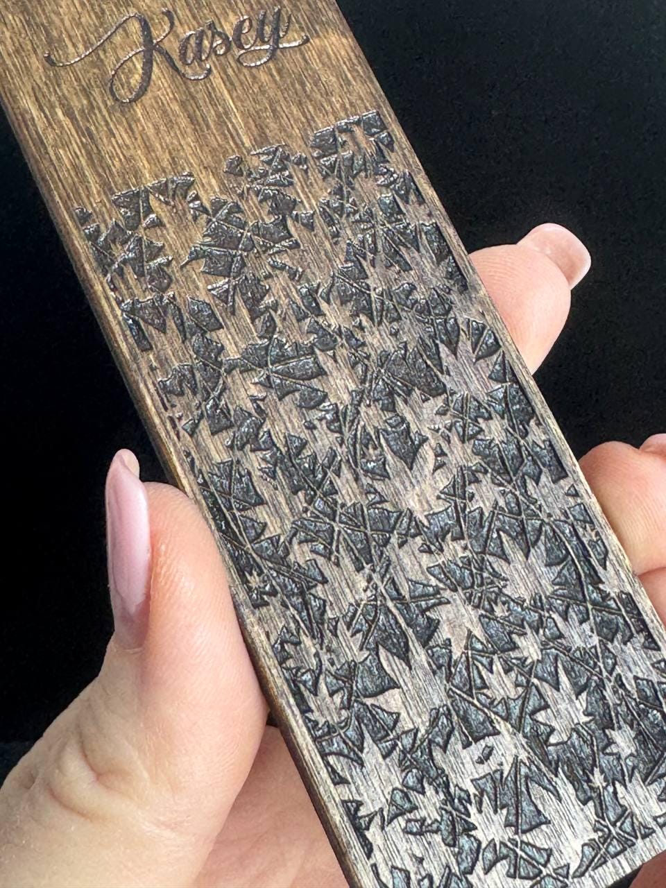 Personalized Wooden Wedding Bookmark, Rustic Guest Favor