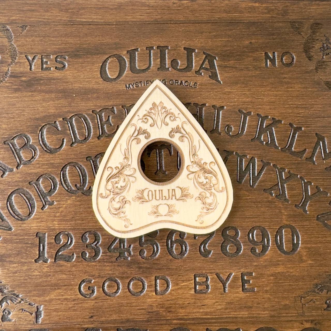 Engraved Wooden Planchette for Spirit Board - Witchcraft Gift