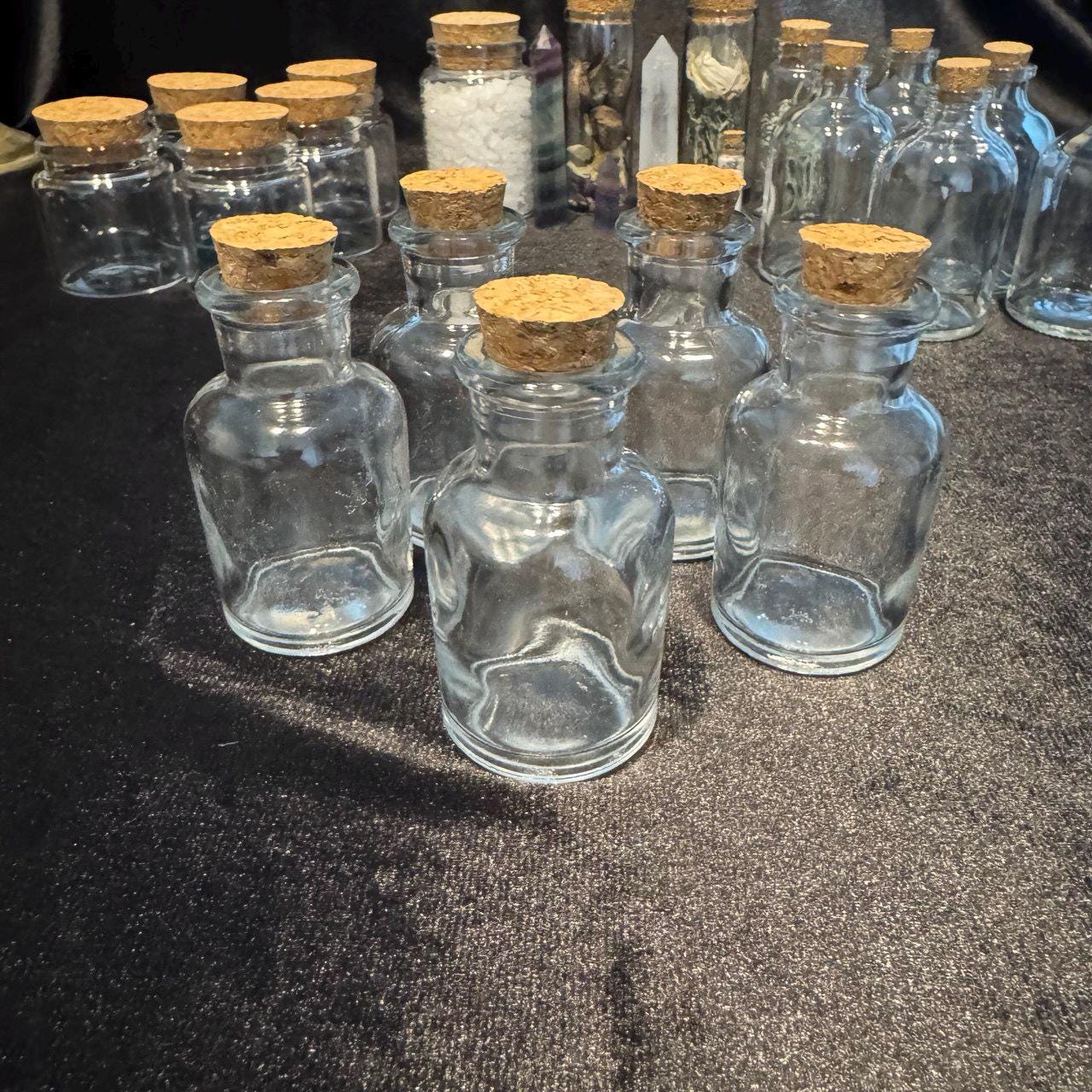 Mini Spell Bottles Set: Witchcraft Apothecary Glass Vials with Cork Lids