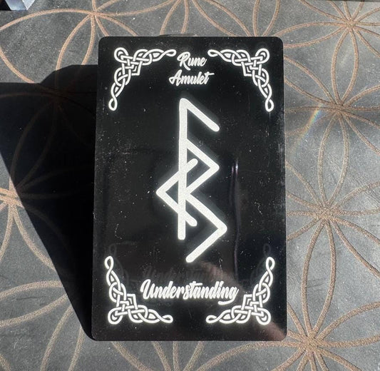 Runic Amulet Card Mutual Understanding, Celtic Talisman, Spiritual Wallet Card, Rune Charm