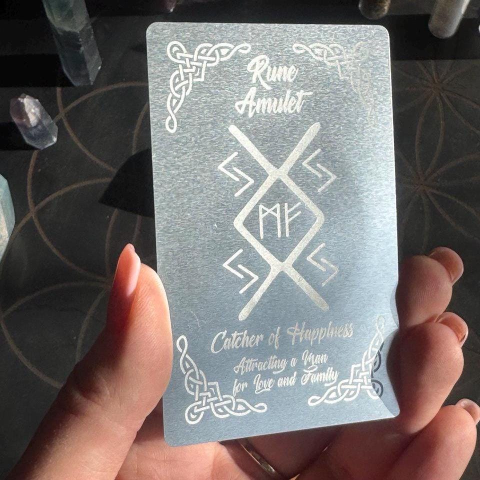 Runic Happiness Amulet Card: Celtic Talisman