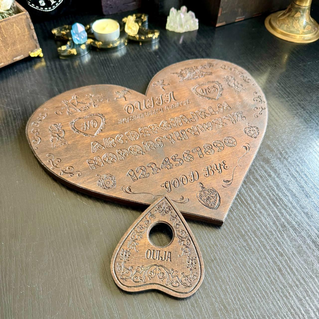 Heart Ouija Board with Planchette: Romantic Witchy Talking Board