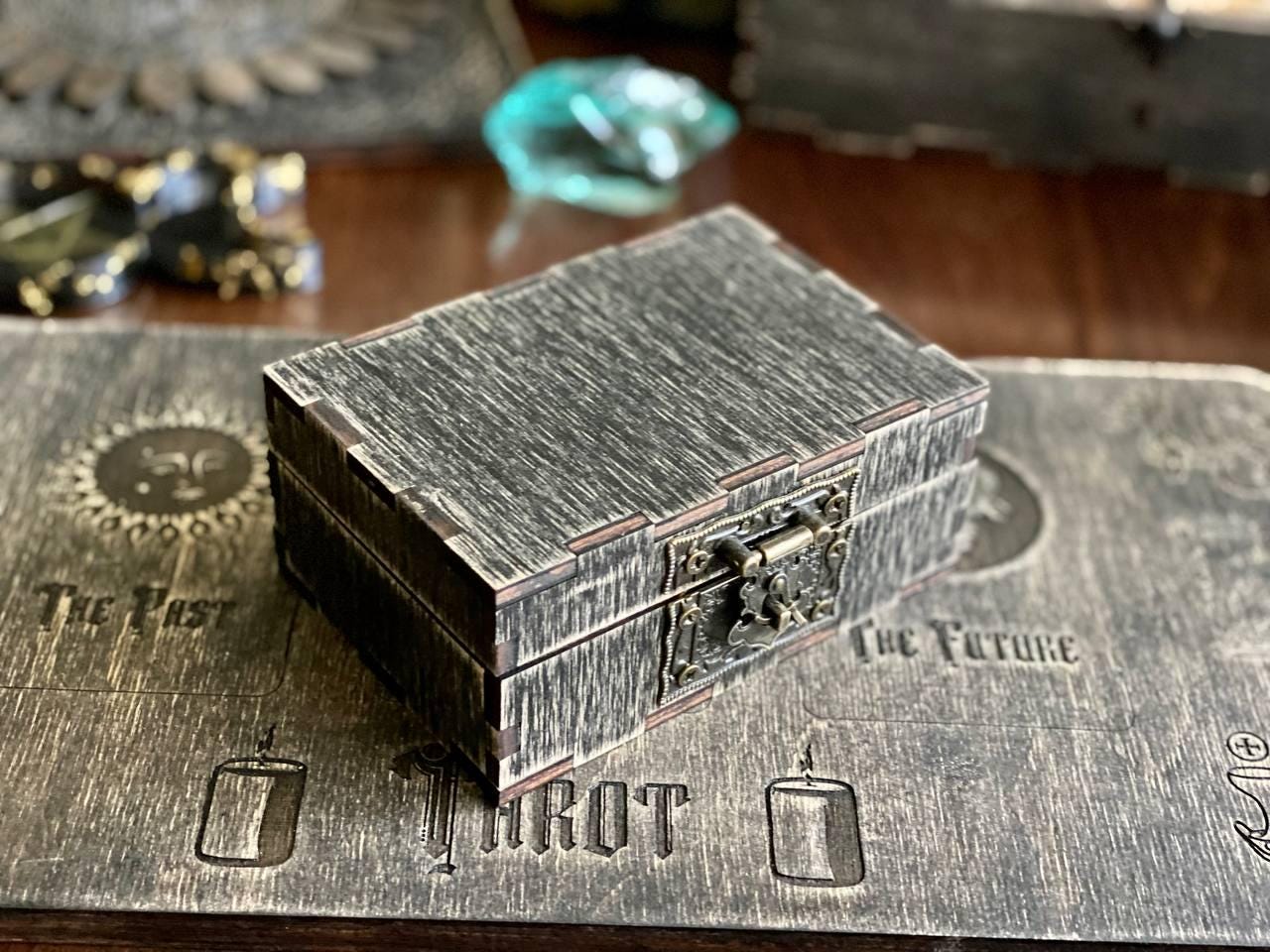 Personalized Rider Waite Tarot Deck, Old Oak Box