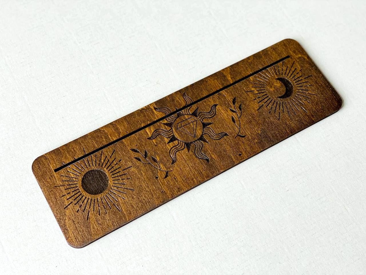 Engraved Rosewood Tarot Card Holder, Oracle Reading Stand