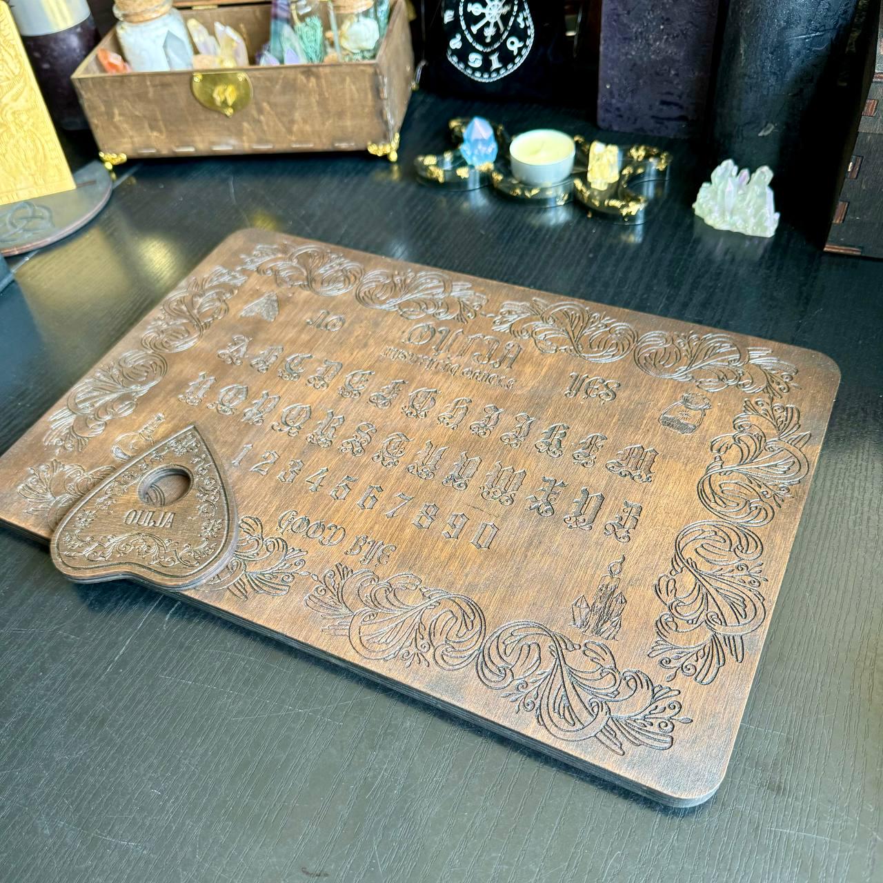 Vintage Ouija Board – Medici Style Wooden Spirit Board with Divination Planchette