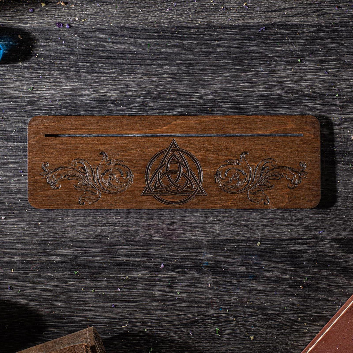 Wooden Tarot Card Holder for Daily Pulls, Personalized Altar Card Stand