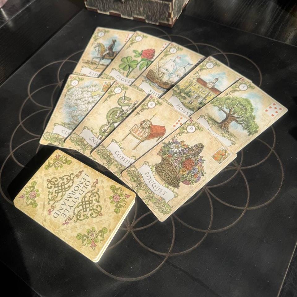 Old Style Lenormand Deck with Personalized Wooden Box