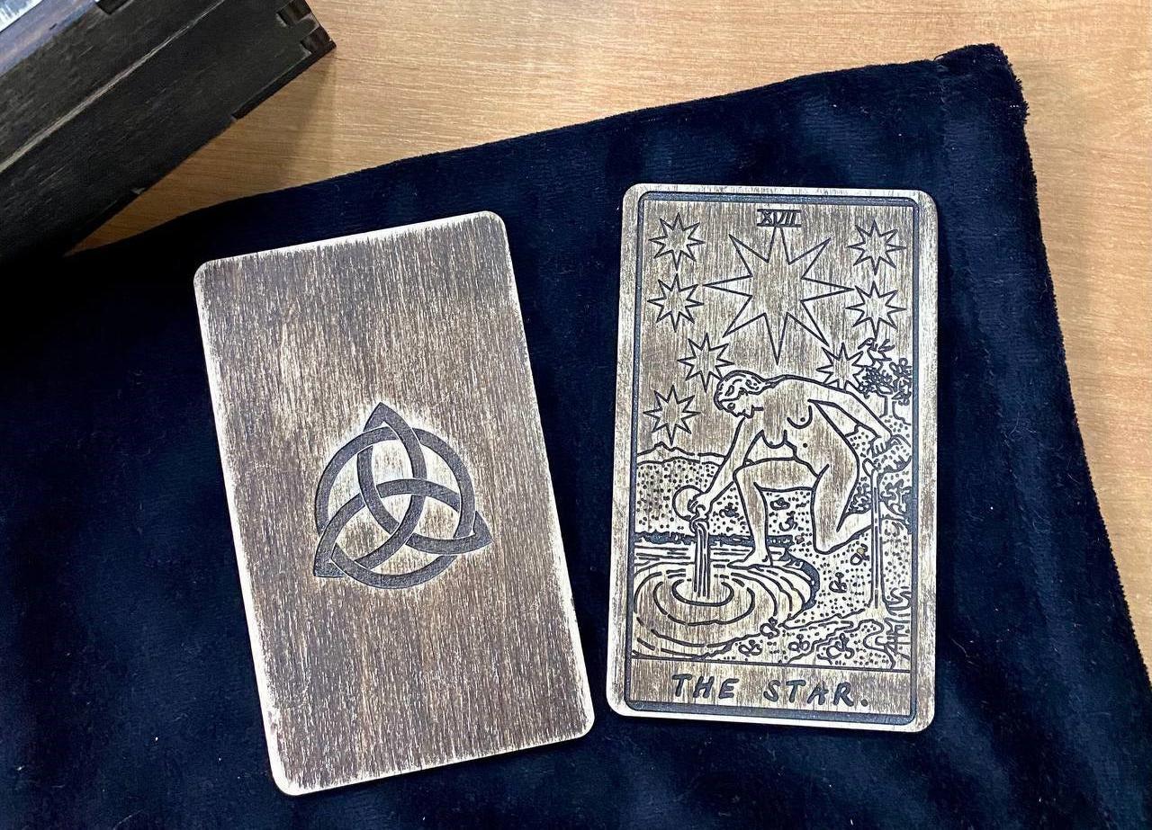 The Star Tarot Card Wooden Rider–Waite–Smith Major Arcana